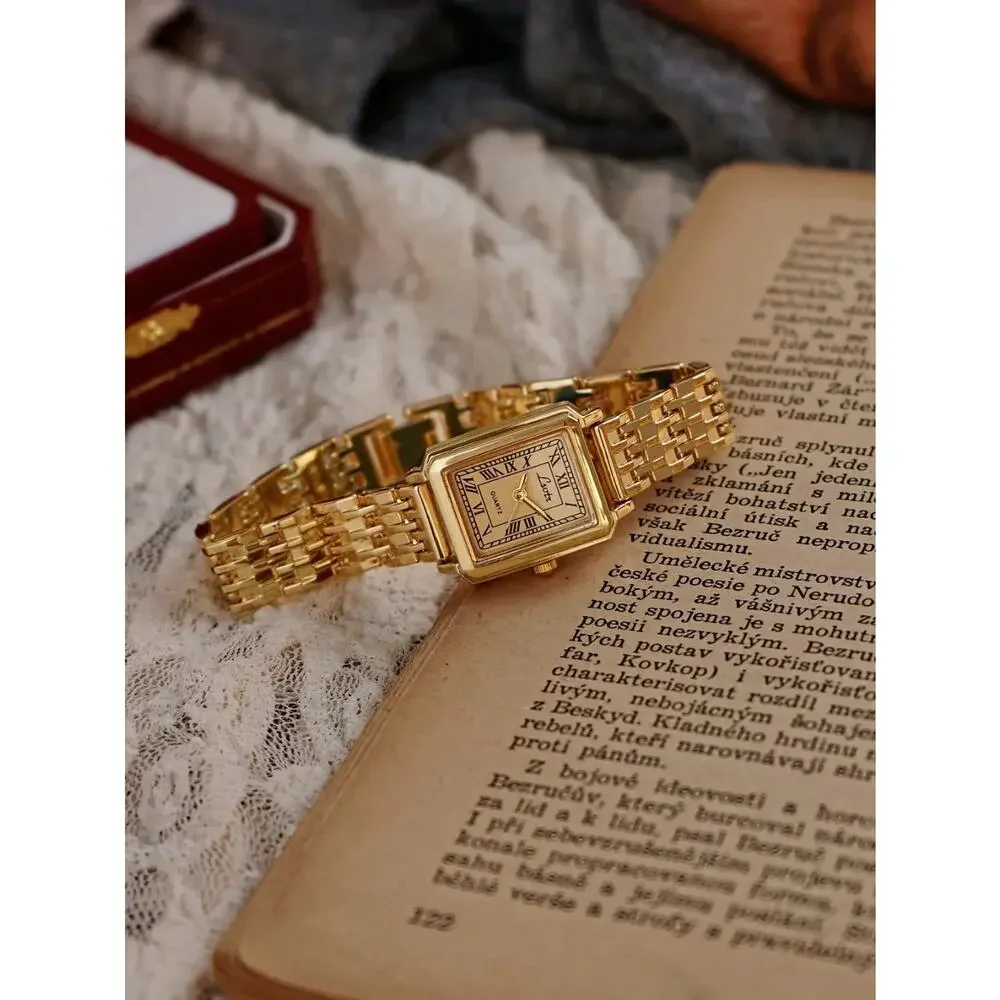 Gold Vintage Style Women’s Square Watch